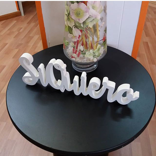 Nombres decorativos blanco para eventos y bodas