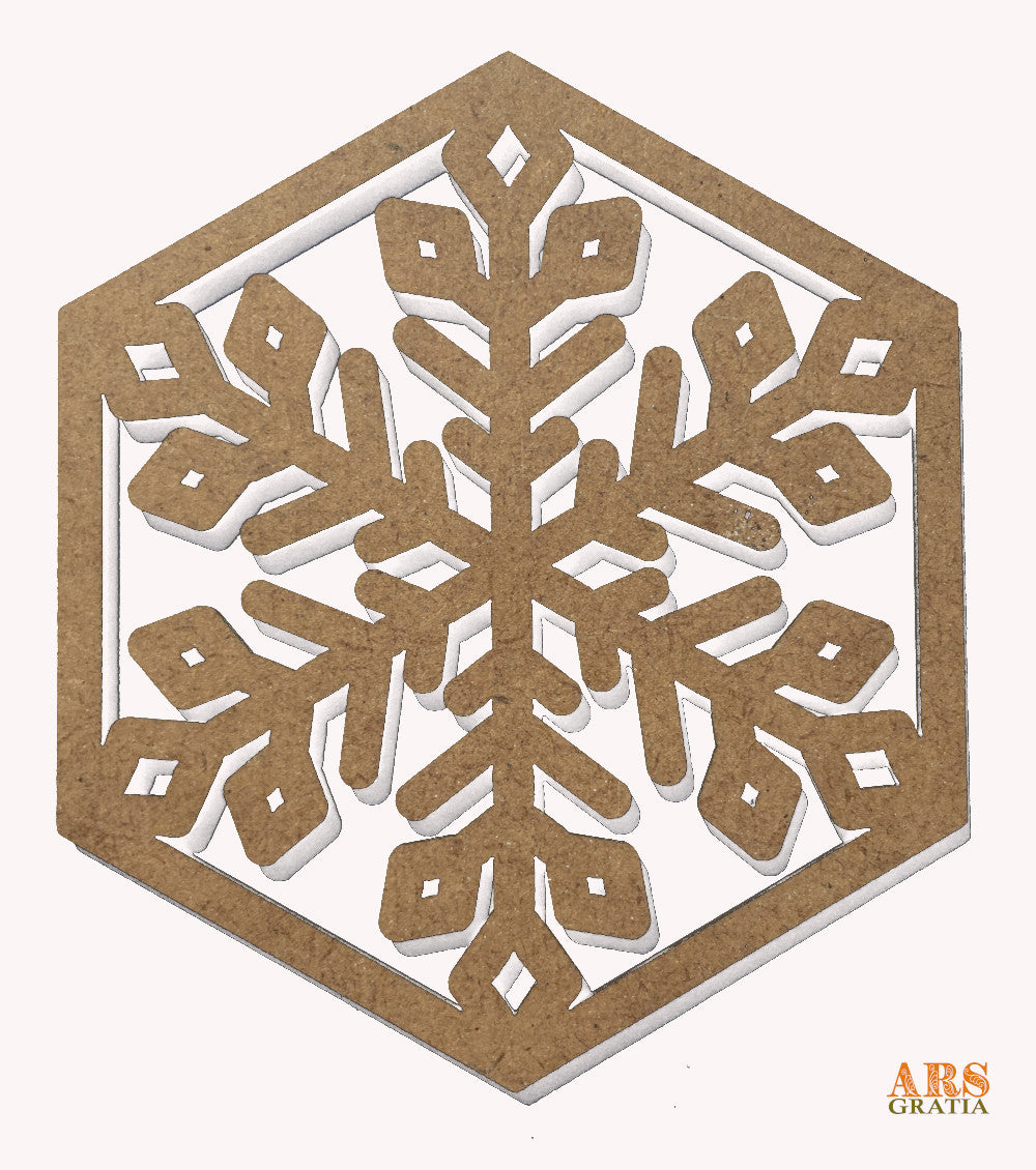 Copos de nieve de madera para decoración de pared