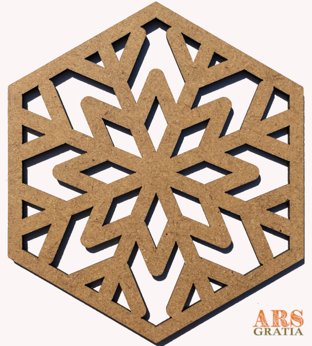 Copos de nieve de madera para decoración de pared