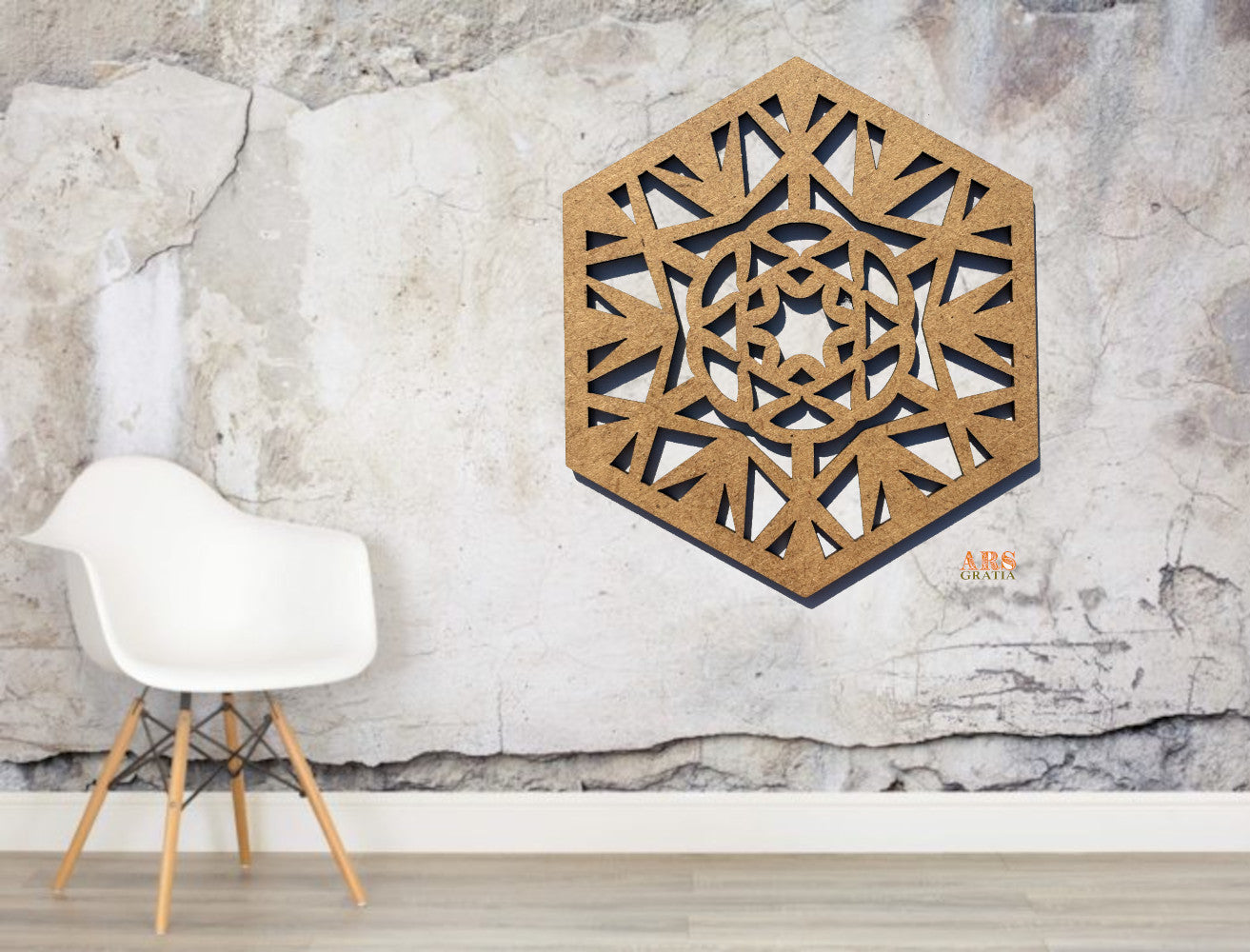 Adorno navideño copo de nieve decoración de pared en madera personalizable