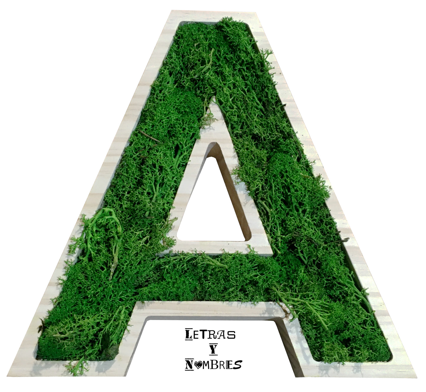 Letras Iniciales de Madera con musgo
