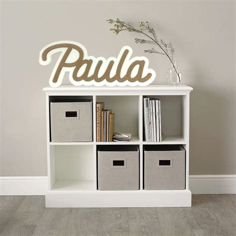 Nombre personalizado bicolor de madera para decoración interior
