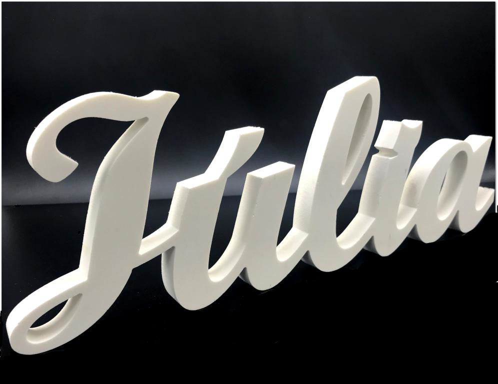 Nombre personalizado de plástico blanco resistente para decoración interior o exterior