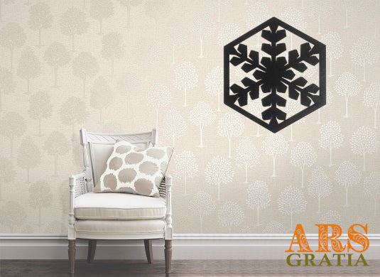 Adorno navideño copo de nieve decoración de pared en madera personalizable