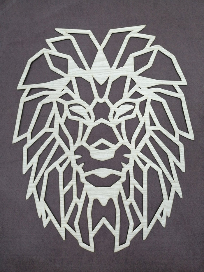 Cabeza de león personalizada de madera para decoración de pared