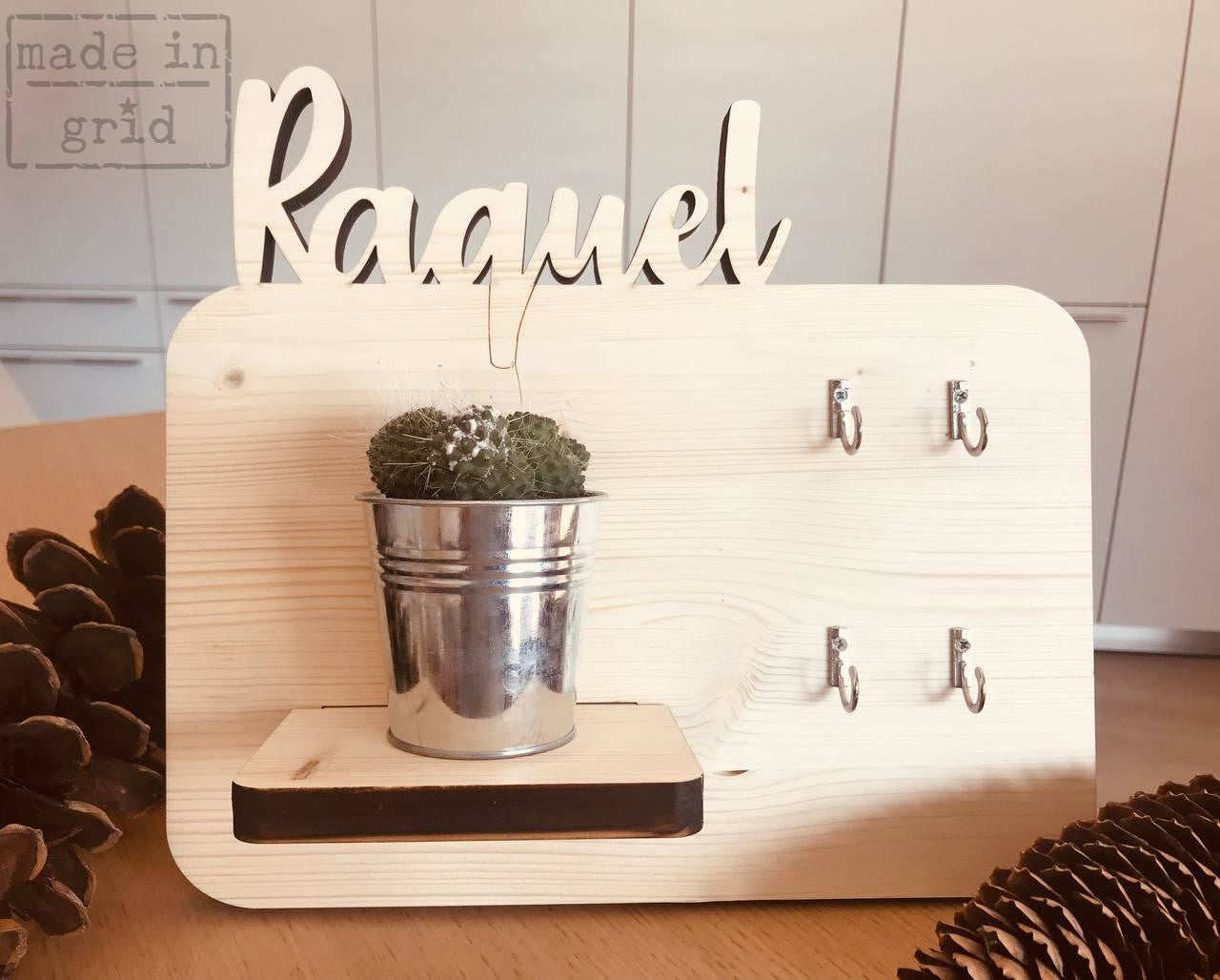 Portallaves de pared de madera personalizado
