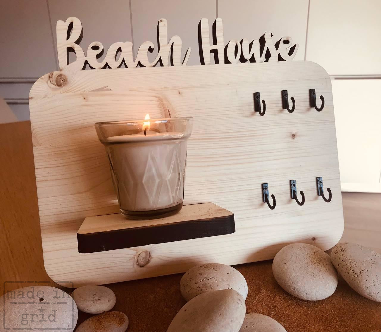 Portallaves de pared de madera personalizado