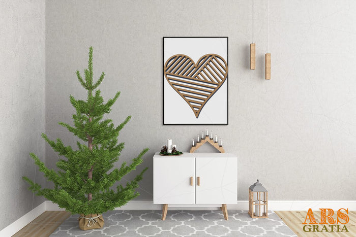Adorno corazón decoración de pared en madera personalizable