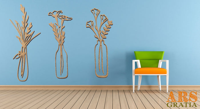 Flores decorativas de madera para la pared para decorar dibujar o pintar