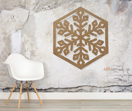 Copos de nieve de madera para decoración de pared