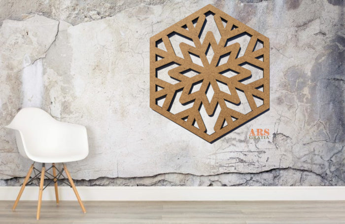 Copos de nieve de madera para decoración de pared