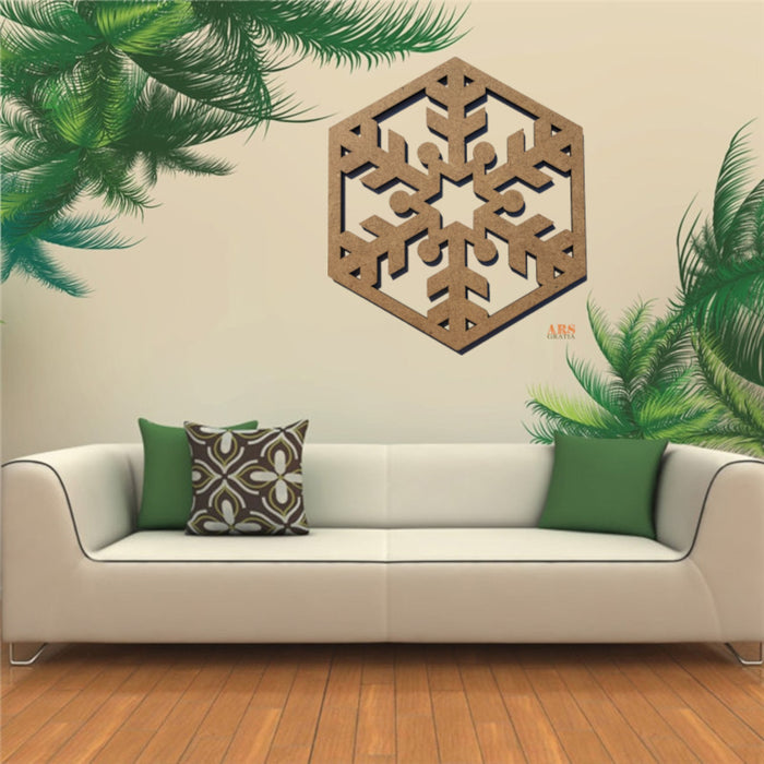 Copos de nieve de madera para decoración de pared