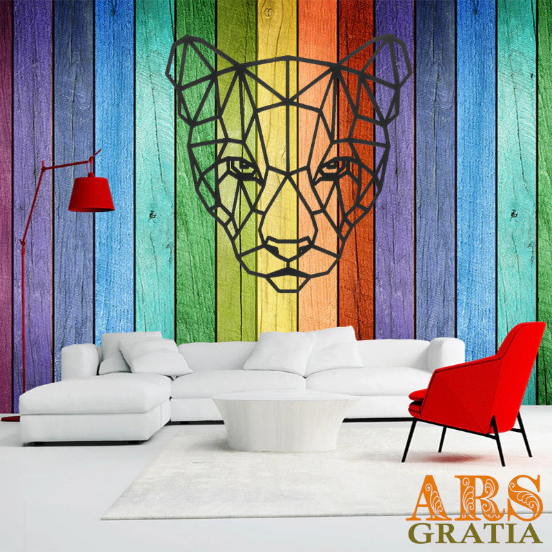 Pantera - Animal geométrico decoración de pared Wall Art