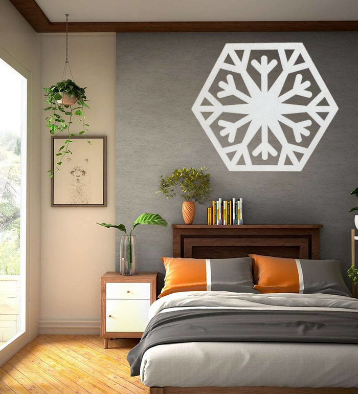 Adorno navideño copo de nieve decoración de pared en madera personalizable
