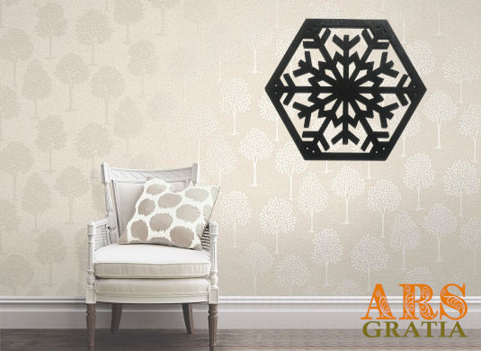 Copos de nieve de madera para decoración de pared