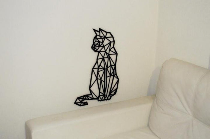 Gato personalizado de madera para decoración de pared