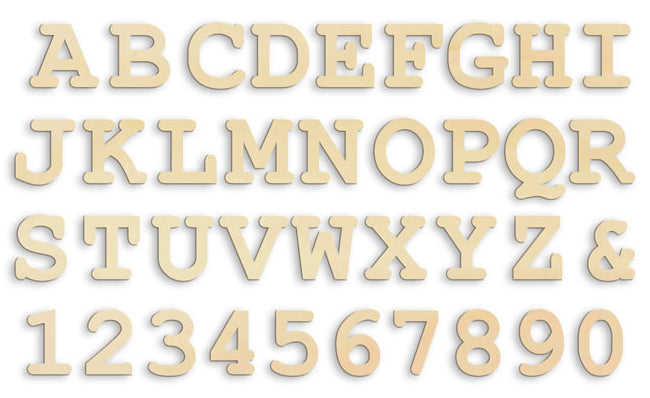 Abecedario de letras de madera natural para decoración, nombres, frases