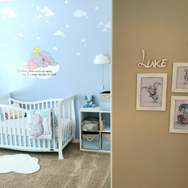 Nombre de madera personalizado para decorar habitación de bebé
