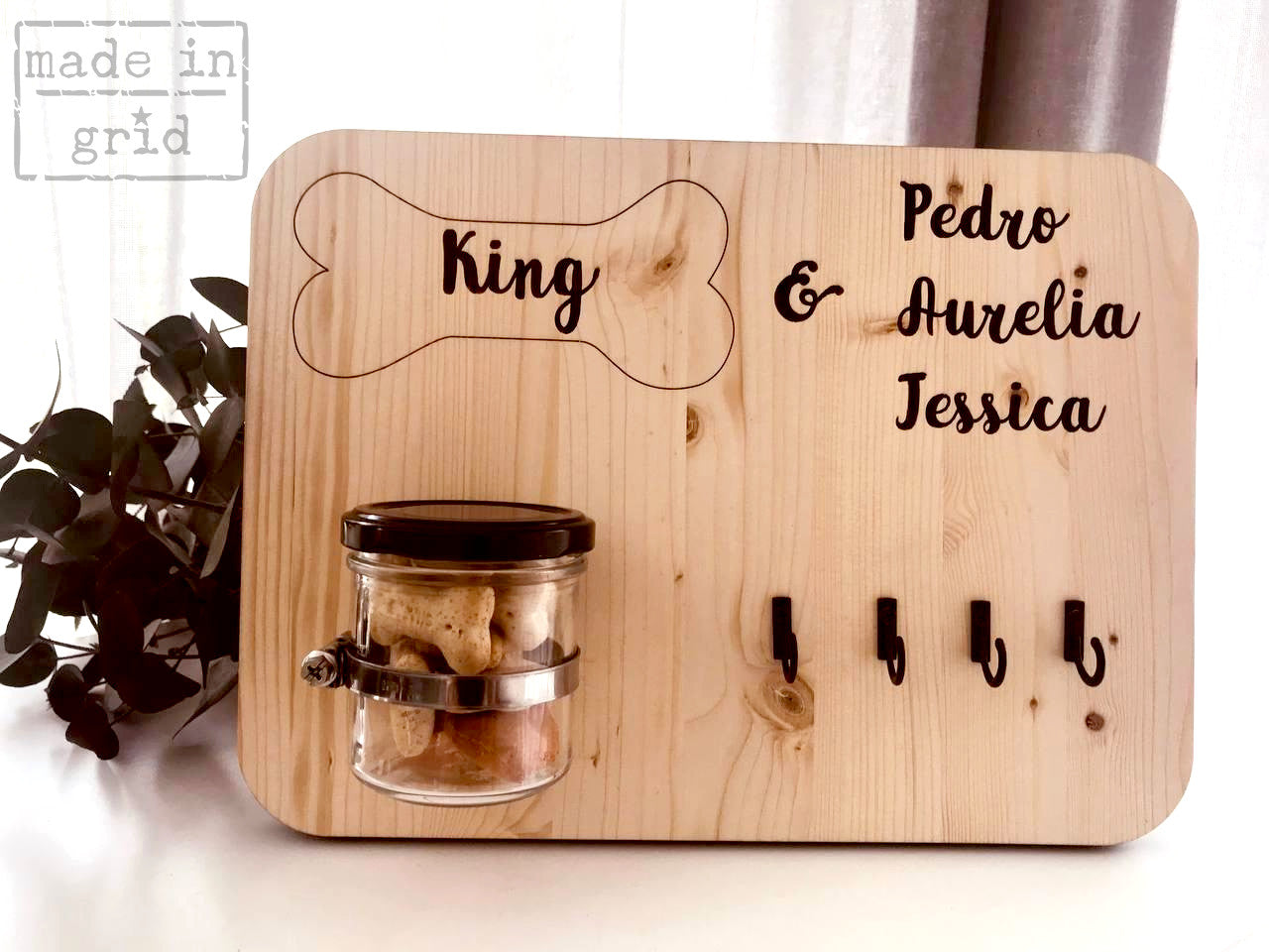 Portallaves de pared de madera personalizado