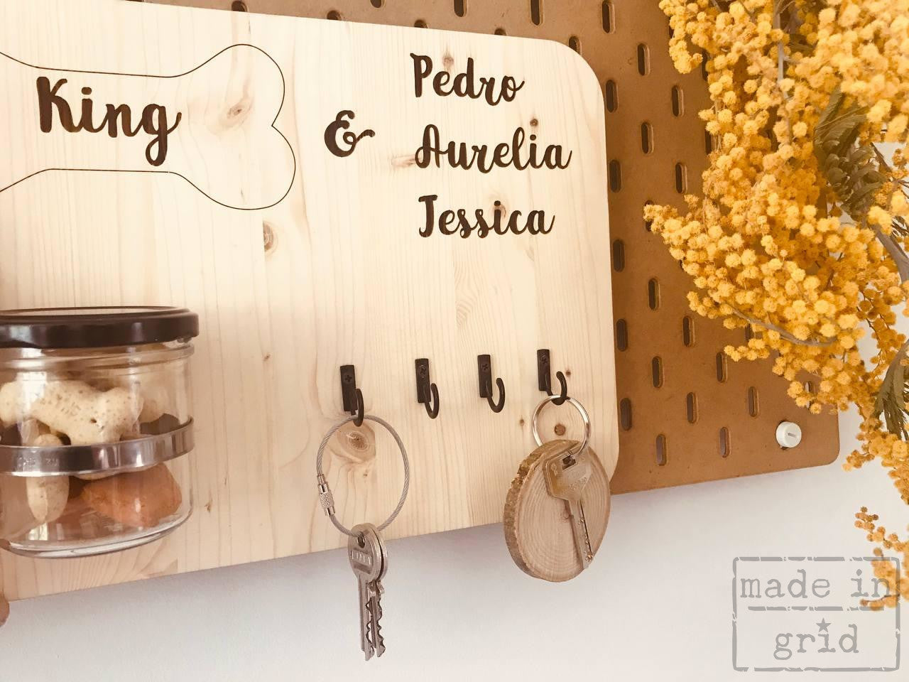 Portallaves de pared de madera personalizado